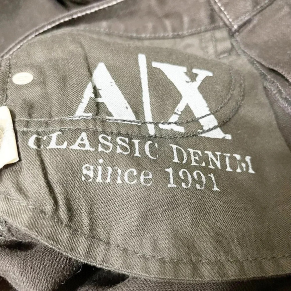 Armani Exchange Black Wide Leg Flare Medium Rise Jeans Women's Size 4 Short - Picture 9 of 10